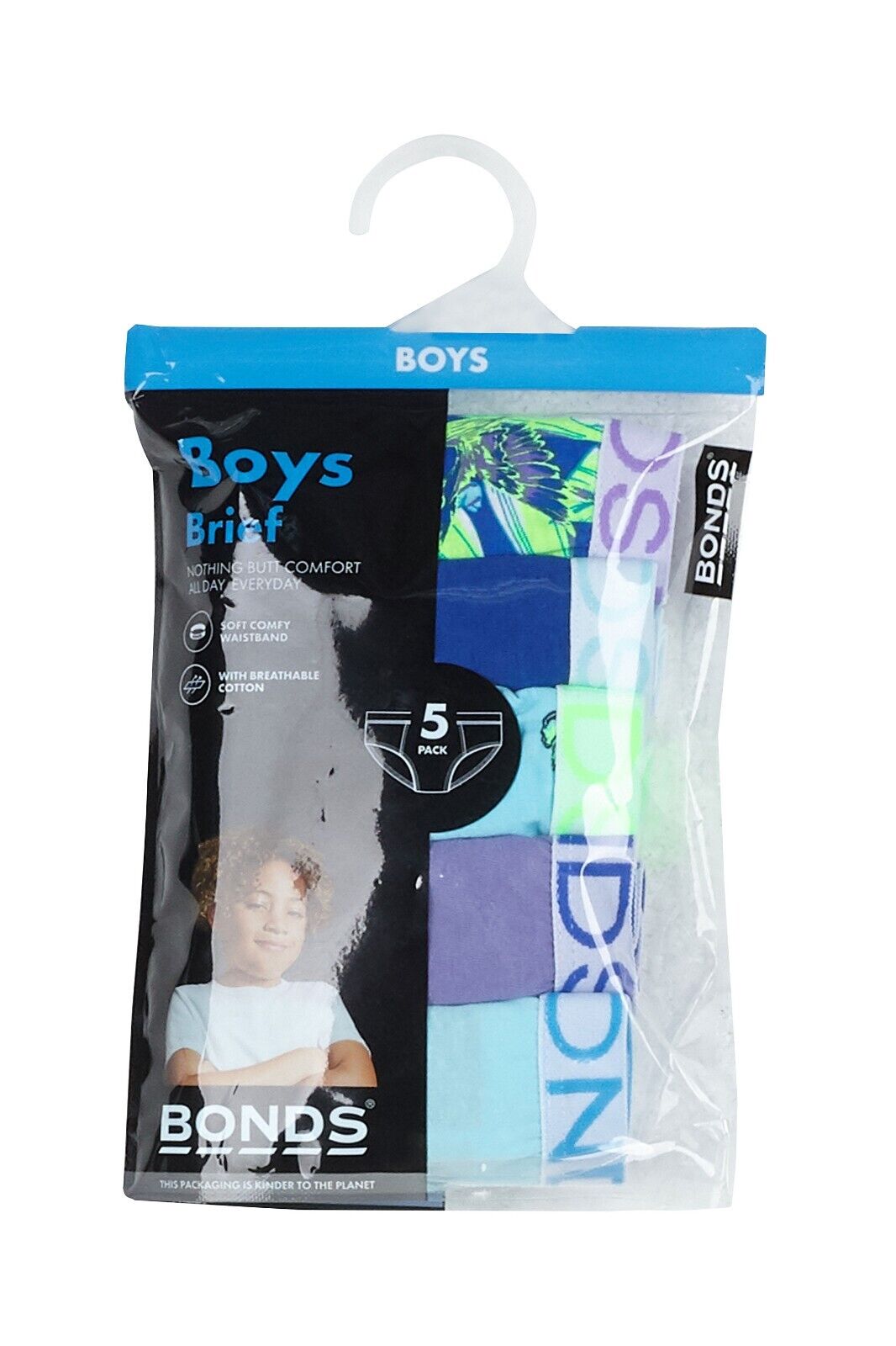 Bonds Boys Brief Soft Stretchable Comfortable Contoured Fit 10 Pack UWNU5A XS3