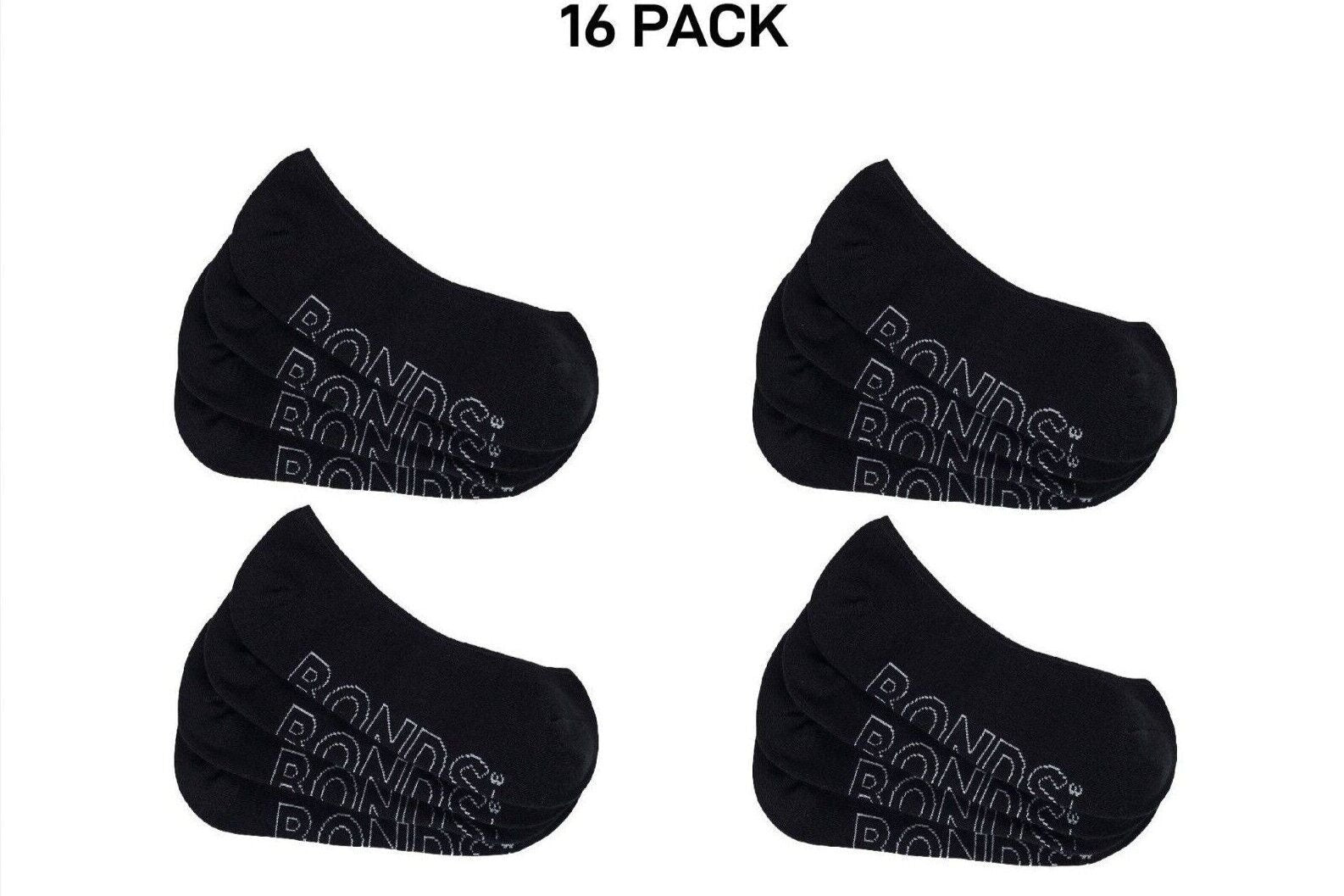 Bonds Womens Lightweight Liner Invisible Socks Comfy Cushioning 16 Pack LXPJ4N