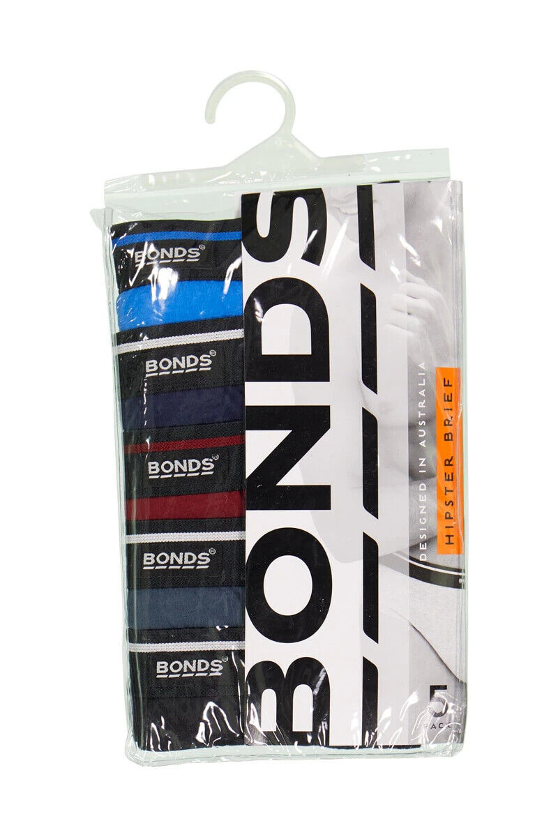 Bonds Mens Hipster Brief Wide Comfy Elastic Waist Extra Support 5 Pack MXLV5A