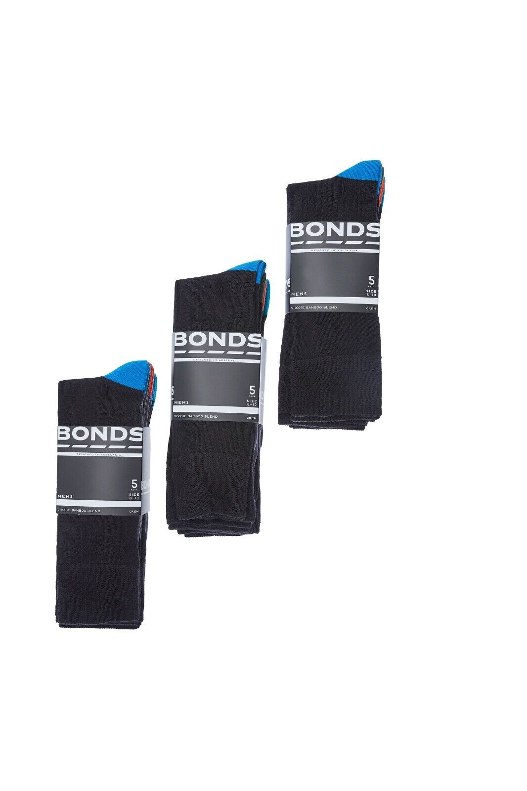 Bonds Mens Bamboo Crew Socks Reinforced Heel & Toe for Durability 15 Pack SZFQ5W