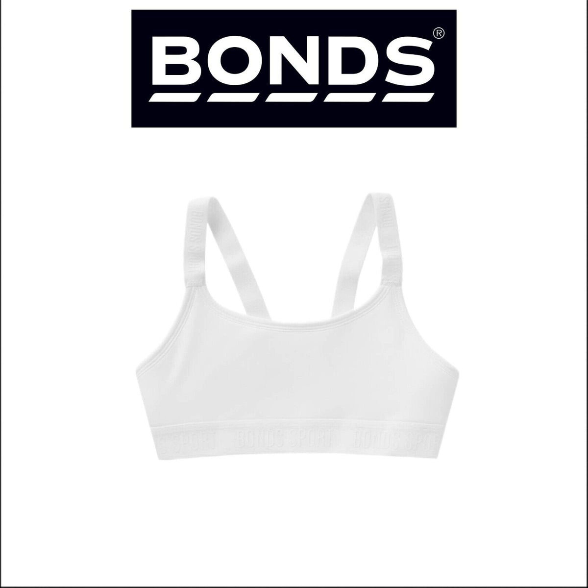 Bonds Girls Performance Stretchy Pullover Activewear Crop Top Bra UY6H1A