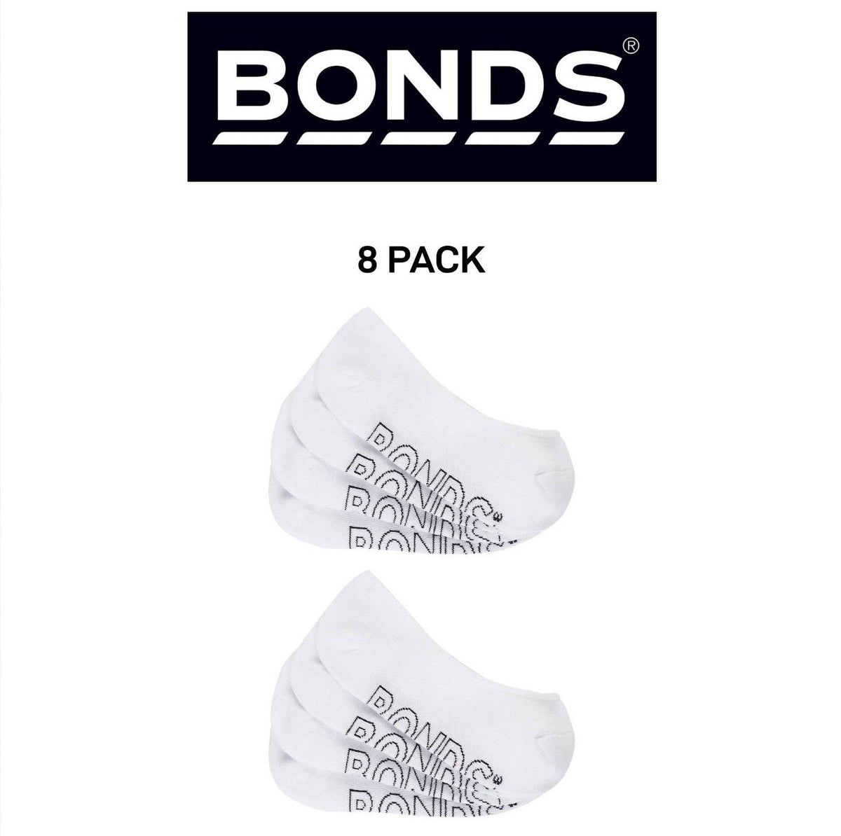 Bonds Womens Lightweight Liner Invisible Socks Comfy Cushioning 8 Pack LXPJ4N