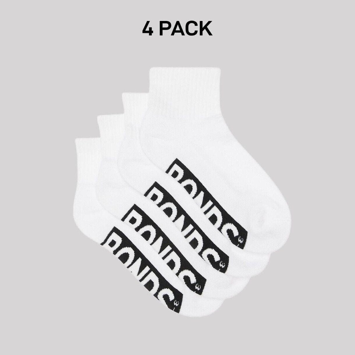 Bonds Kids Logo Cushioned Quarter Crew Sock Thickness & Comfiness 4 Pack RXTW4W