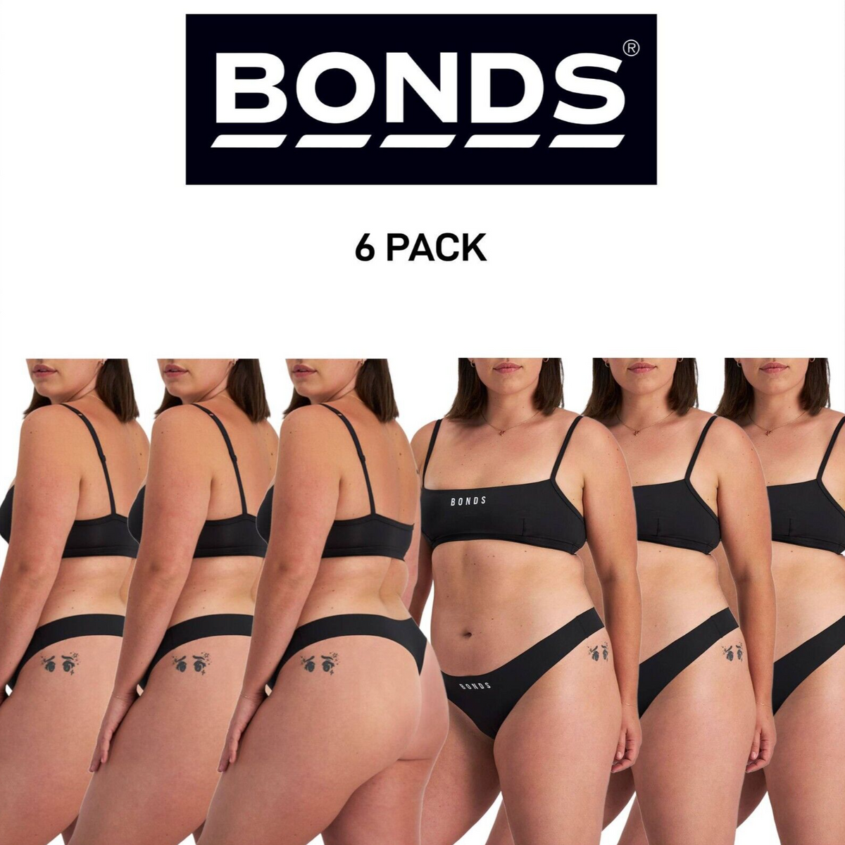 Bonds Womens Icons Micro Gee Ultimate Comfy G-String Free Cut Edge 6 Pack WRET