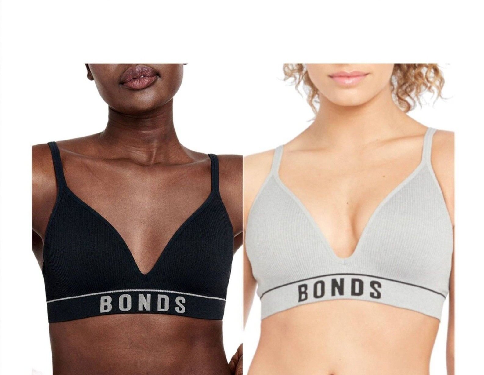 Bonds Womens Retro Rib Seamless Wirefree Tee Bra Natural Contoured Shape WU8EW