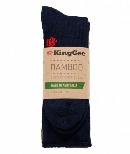 FATHER'S DAY SALE! KingGee Mens 3 Pack Bamboo Comfortable Work Socks K09271