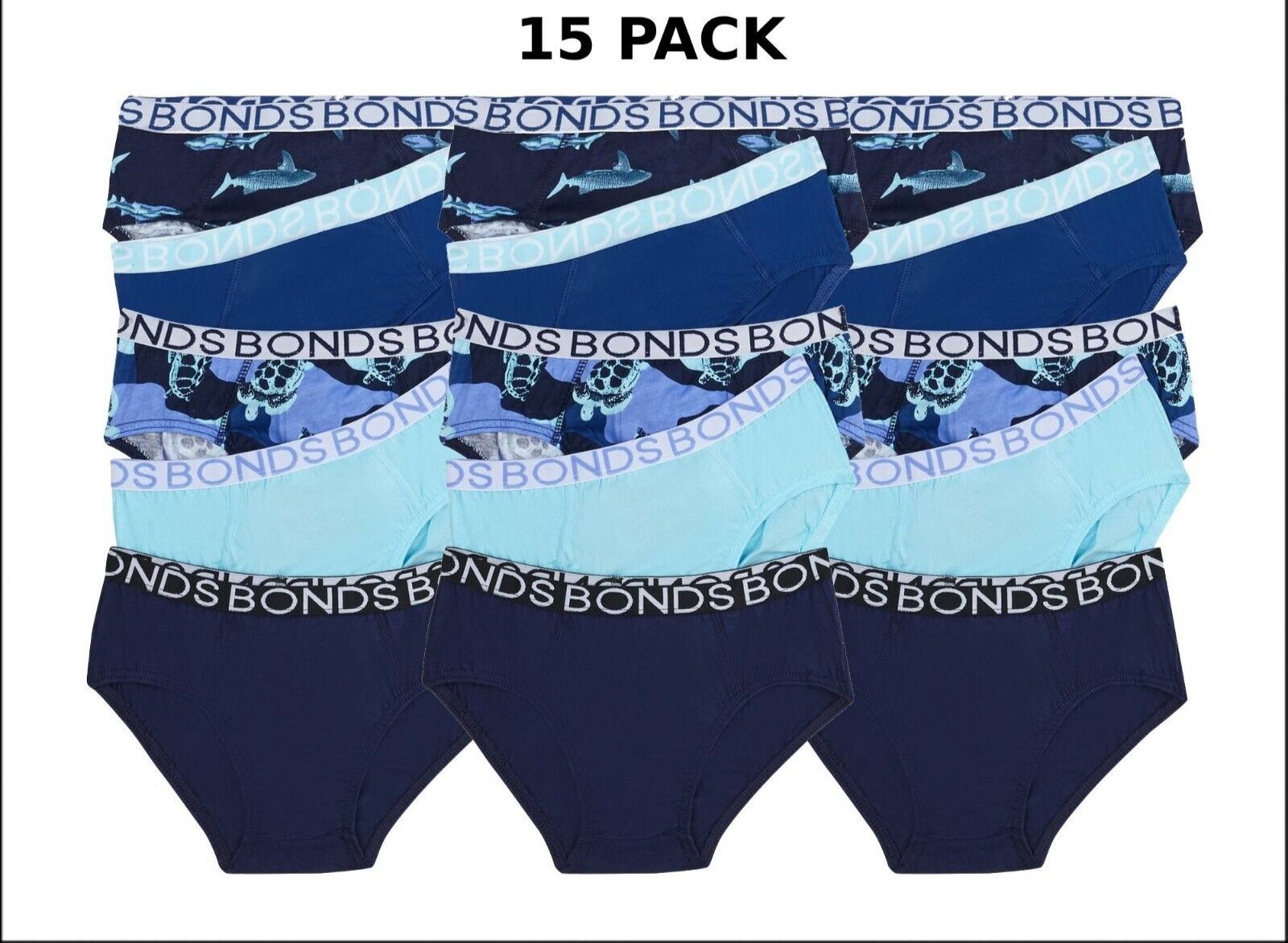 Bonds Boys Brief Soft Stretchable Comfortable Contoured Fit 15 Pack UWNU5A MI6