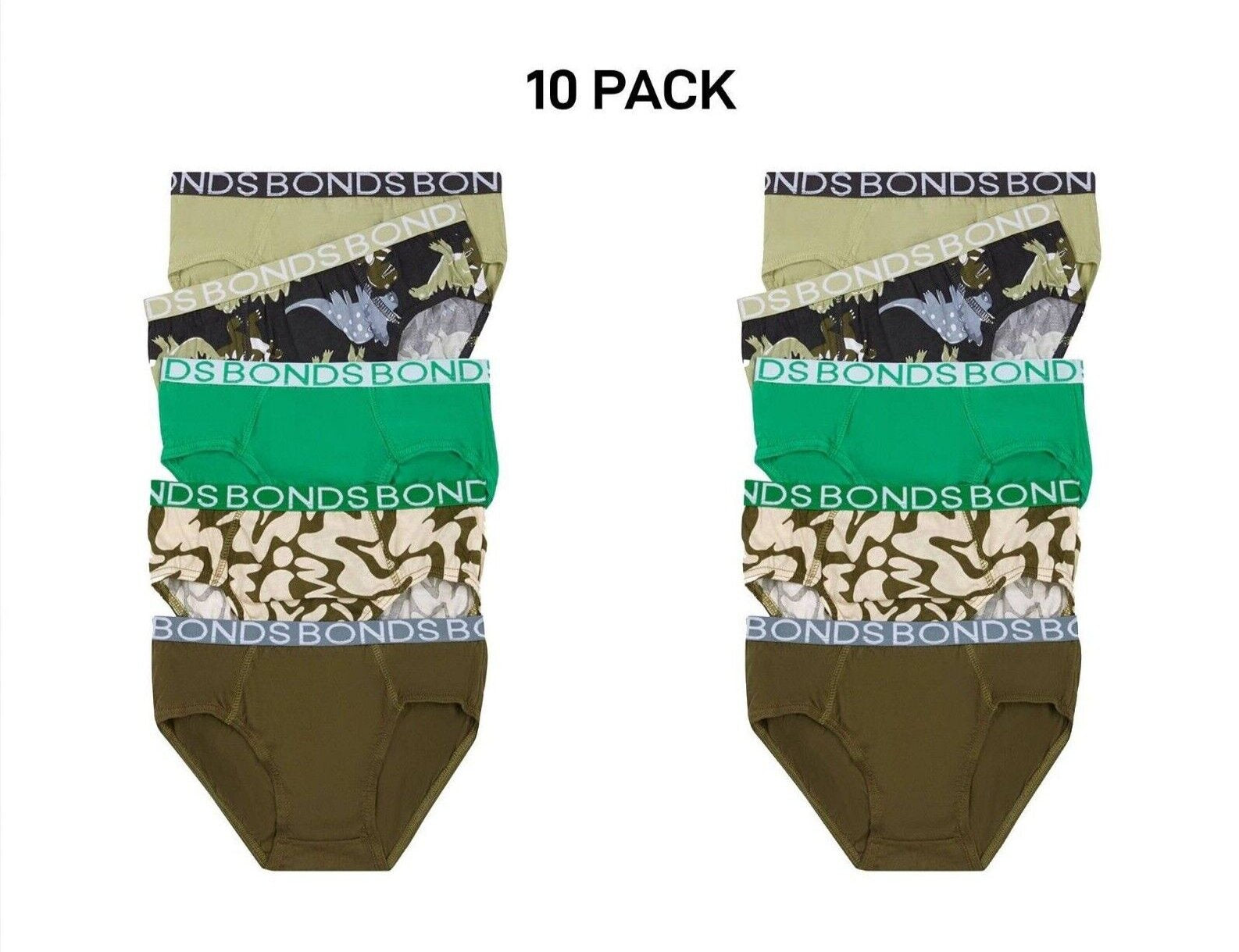 Bonds Boys Brief Soft Stretchable and Comfortable Contoured Fit 10 Pack UWNU5A