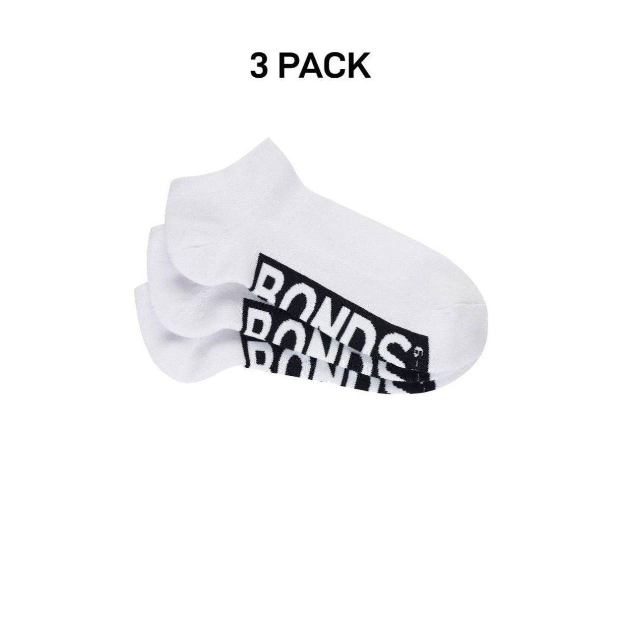 Bonds Mens Logo Cushioned Low Cut Smooth and Comfy Cotton Socks 3 Pack SXNA3N