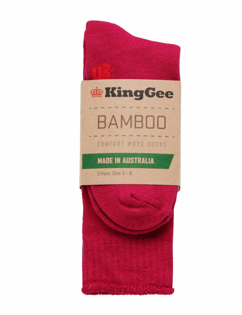 FATHER'S DAY SALE! KingGee Womens 3 Pack Bamboo Workwear Comfy Work Socks K49271