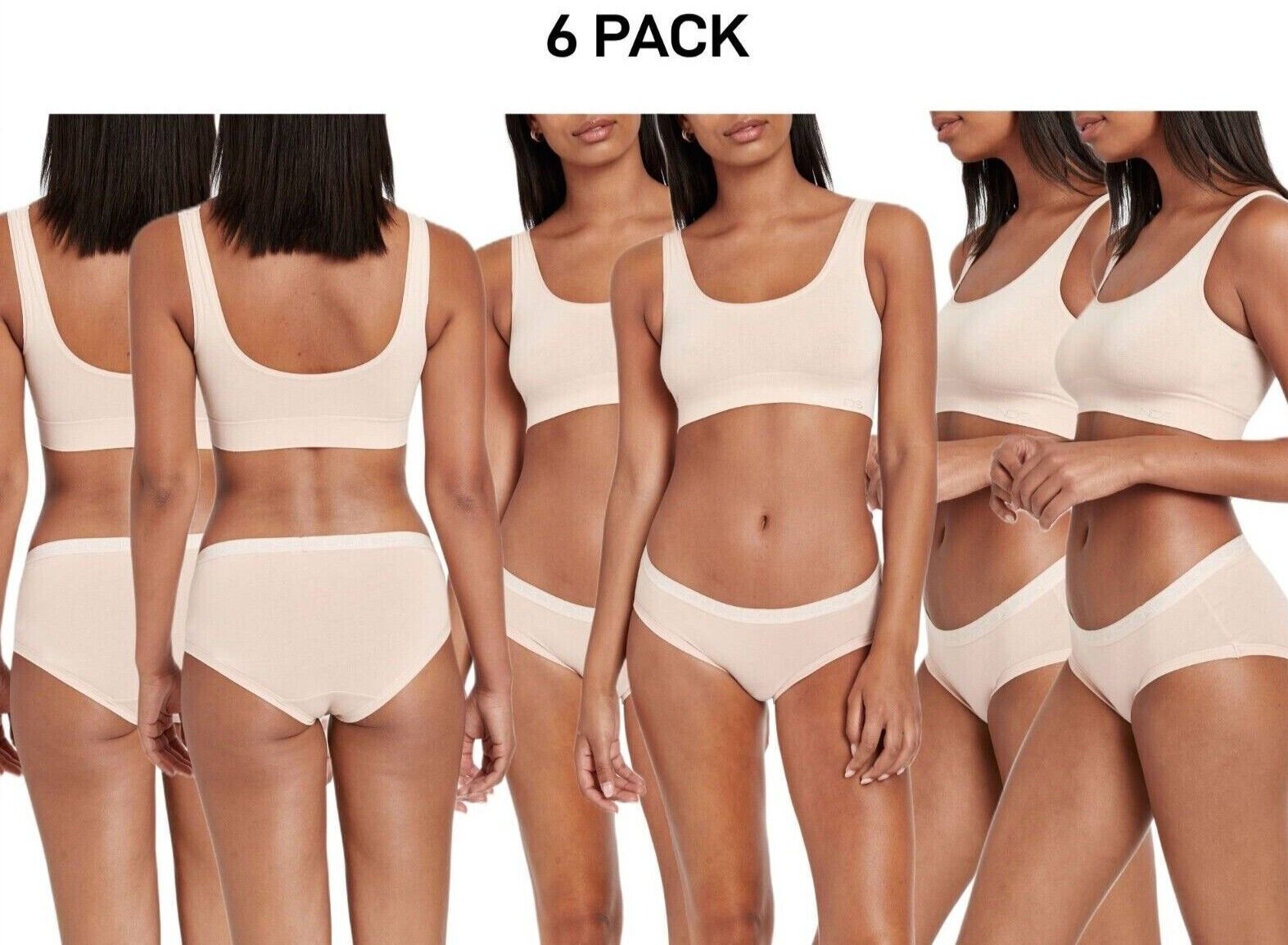 Bonds Womens Cottontails Midi Breathability and Comfort Brief 6 Pack WY5PA