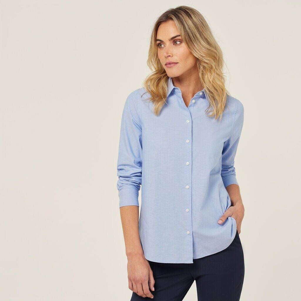 NNT Womens Cotton Chambray Collared Button Long Sleeve Relaxed Shirt CATUSZ-Collins Clothing Co