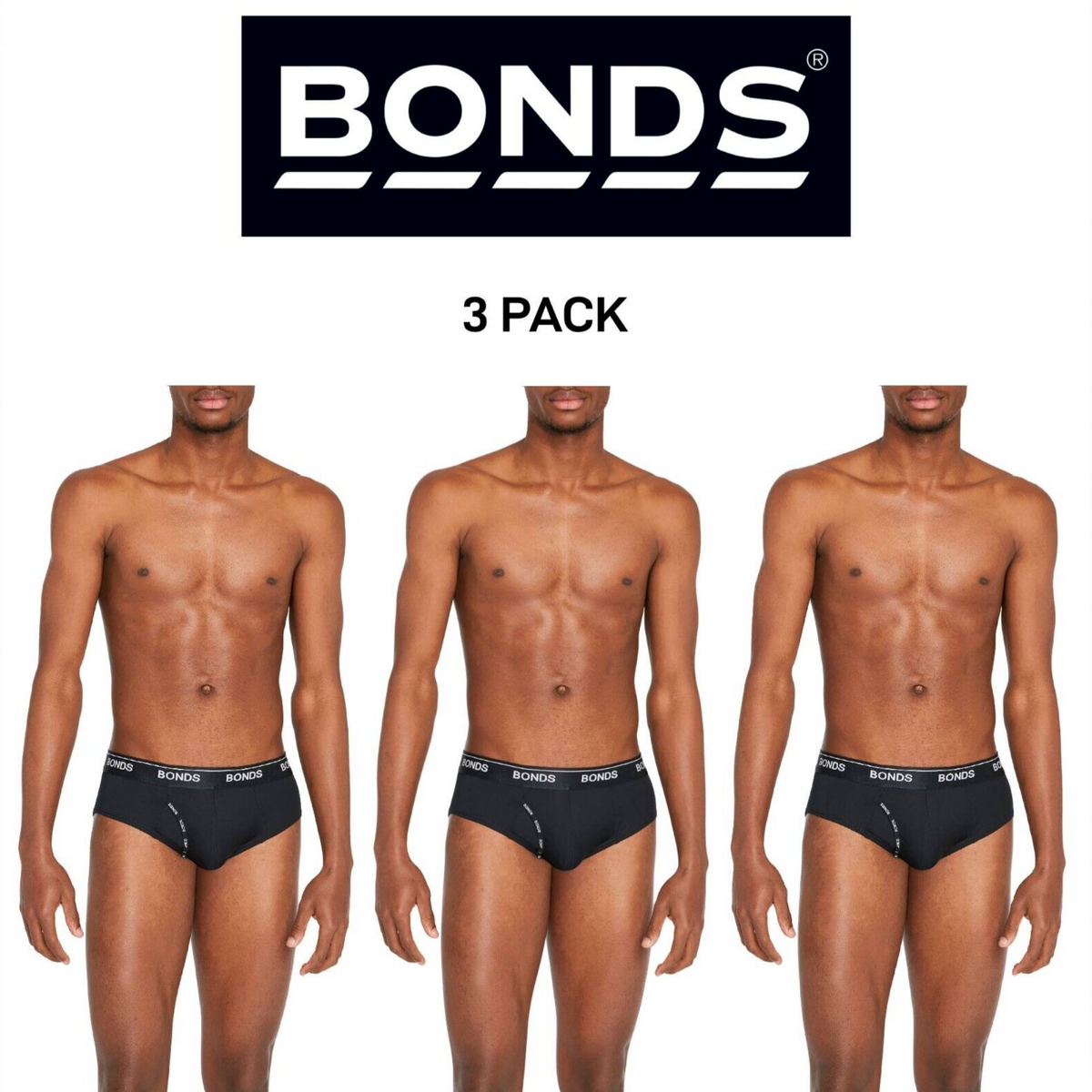 Bonds Mens Microfibre Guyfront Brief Super Smooth Recycled Yarns 3 Pack MX6A