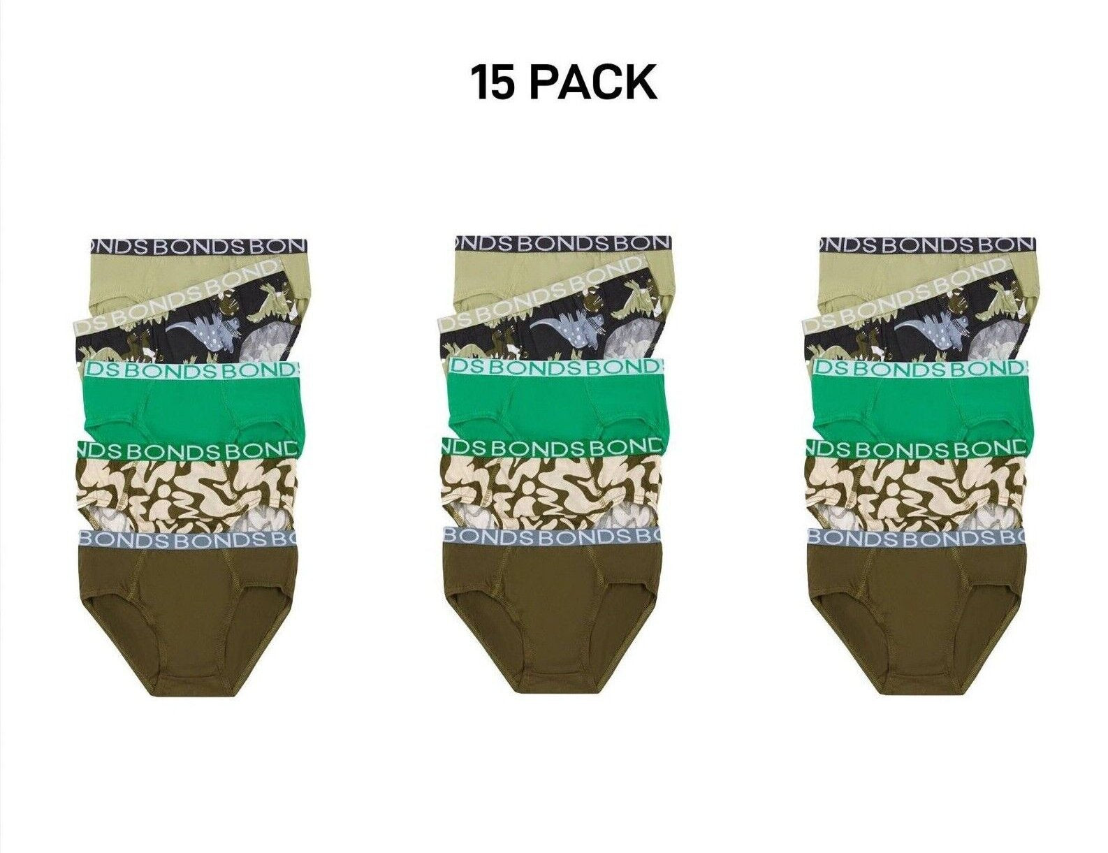 Bonds Boys Brief Soft Stretchable and Comfortable Contoured Fit 15 Pack UWNU5A