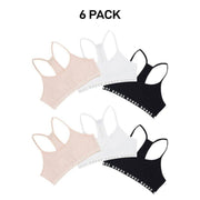 Bonds Girl Hipster Racer Crop Non-Slip Strap Racerback Shape Bra 6 Pack UWPT3A