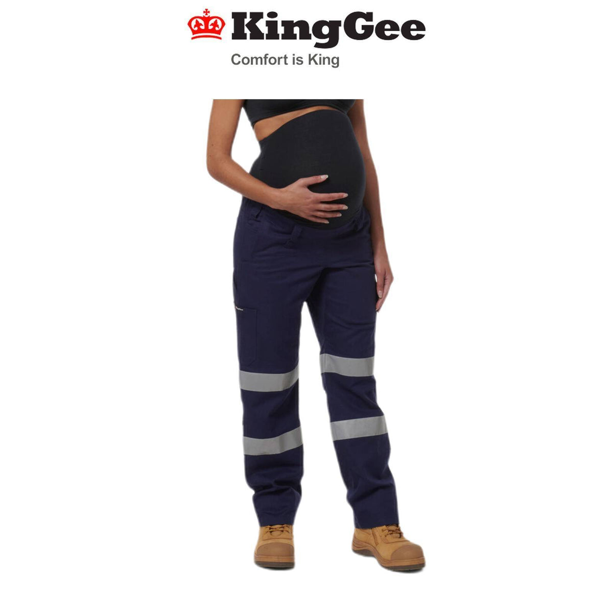 KingGee Womens Safety WorkCool Maternity Reflective Bio Motion Pant K43007