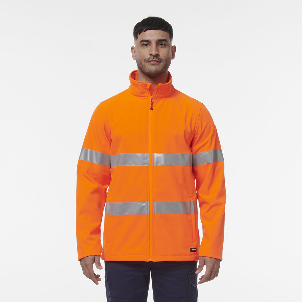 KingGee Mens Reflective Softshell Water Resistant Safety Work Jacket K55039-Collins Clothing Co