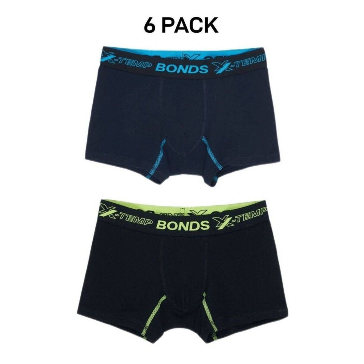 Bonds Boys X-Temp Trunk Temperature Control Dual Action Cooling 6 Pack UX4F1A