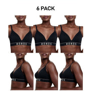 Bonds Womens Retro Rib Seamless Wirefree Tee Bra Contoured Shape 6 Pack WU8EW
