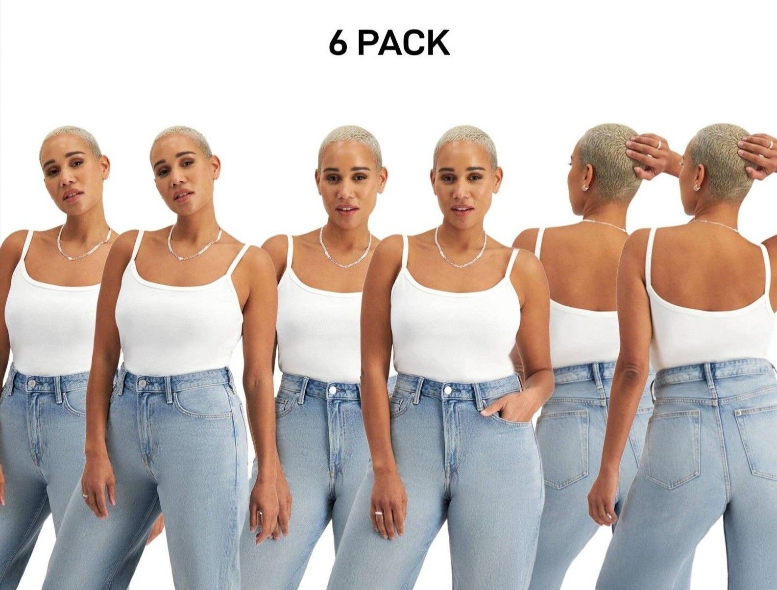 Bonds Womens Originals Cami Long Lasting Comfort Soft & Supportive 6 Pack CR9BI