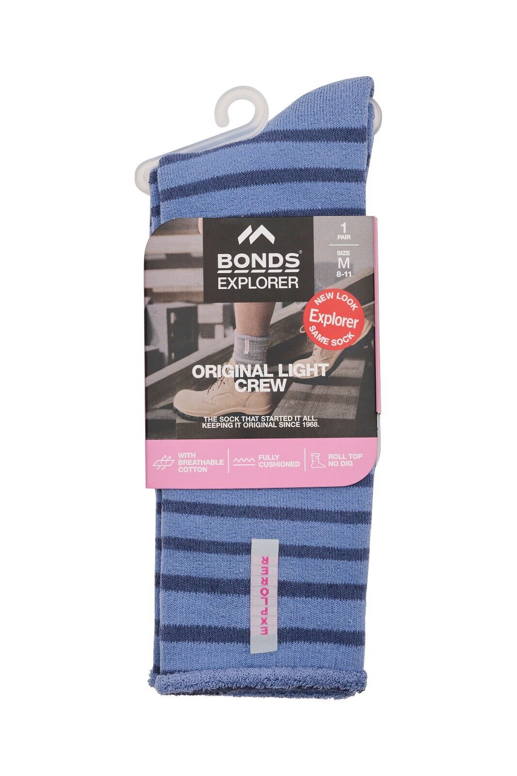 Bonds Explorer Womens Original Lightweight Cushioned Crew Socks 12 Pack L1757W