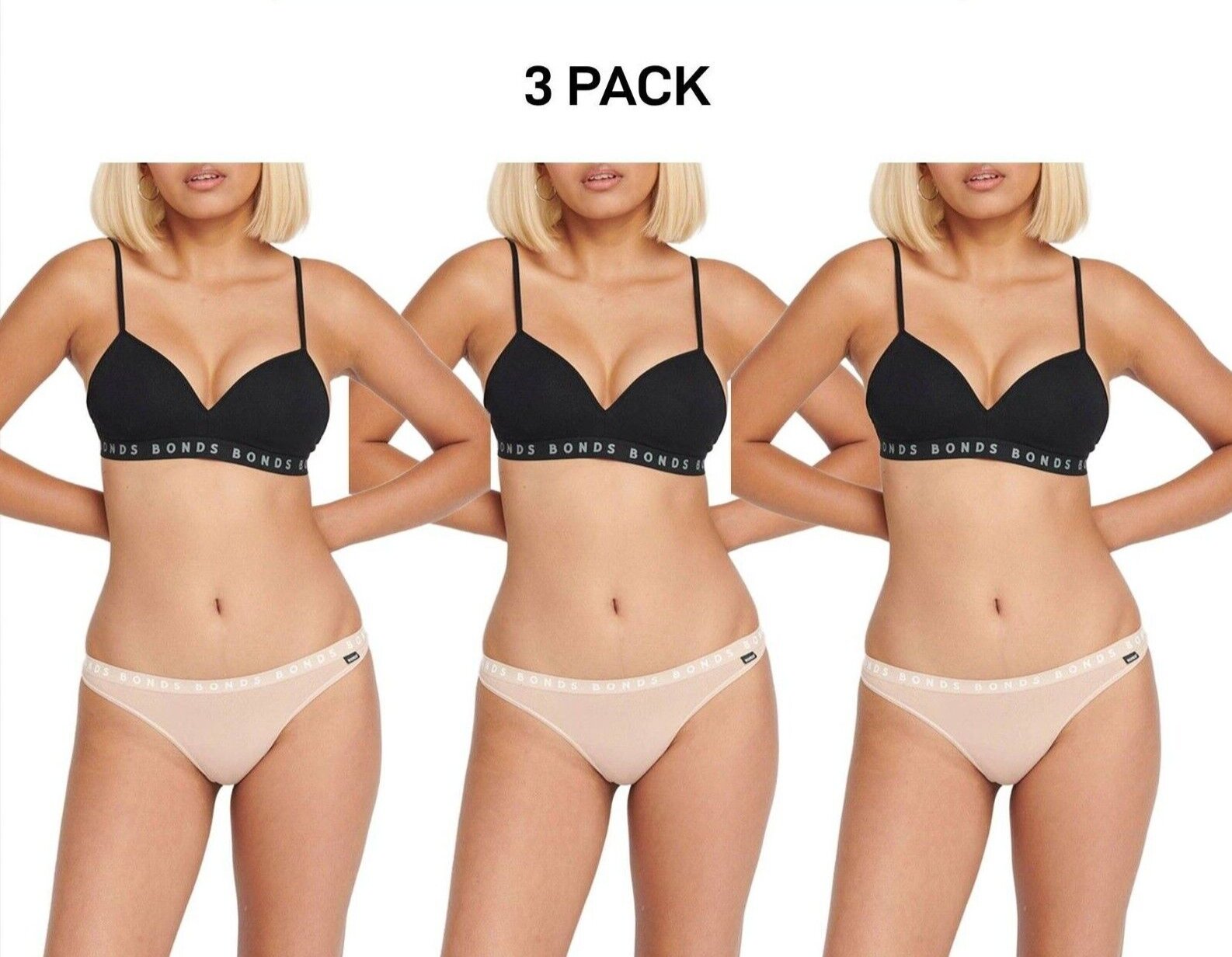 Bonds Womens Hipster Refined Gee Stretchable and Comfortable Undie 3 Pack WUVEA