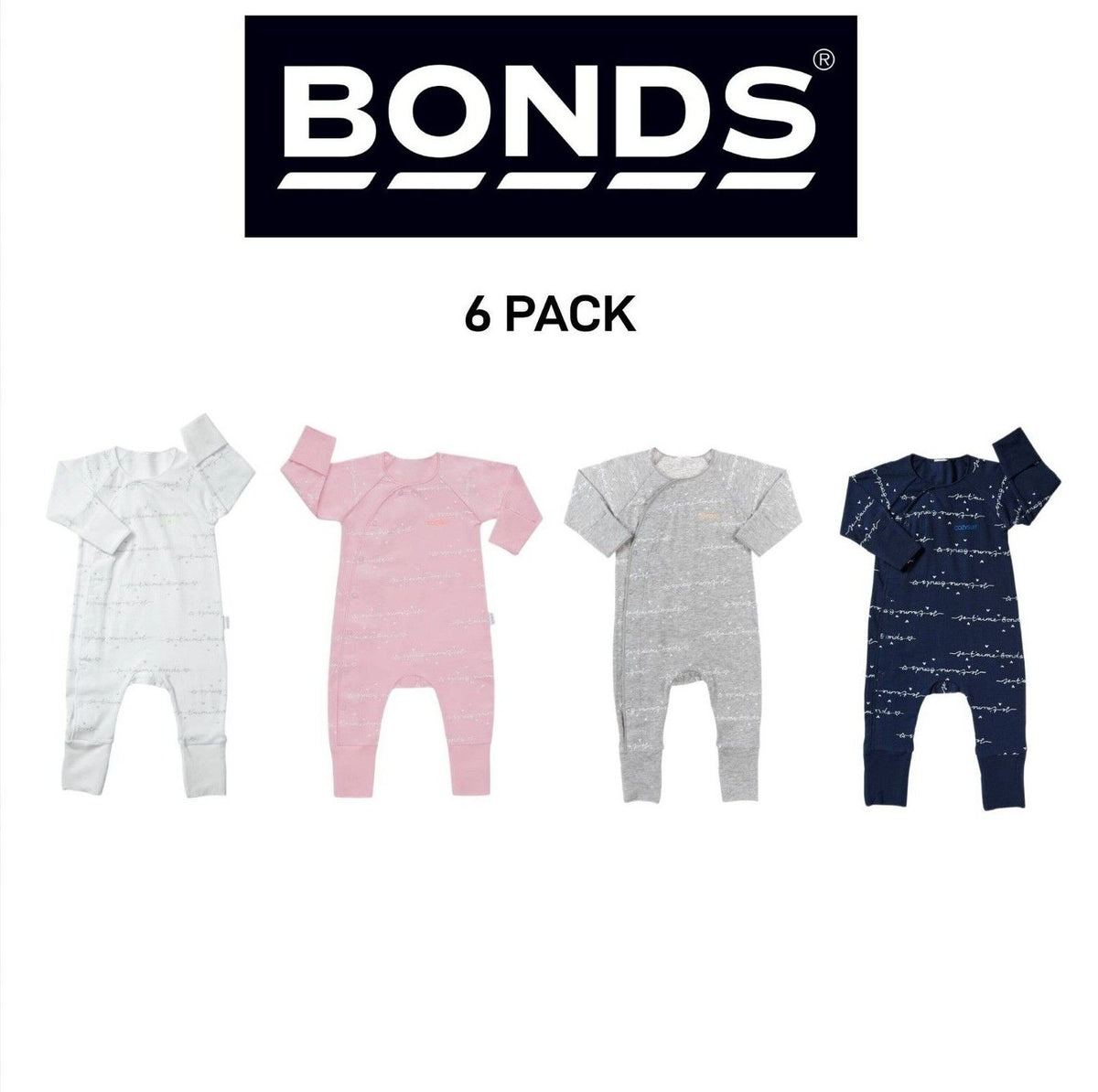 Bonds Baby Newbies Coverall Super Soft Cozysuit & Stretchable Fabic 6 Pack BXQBA