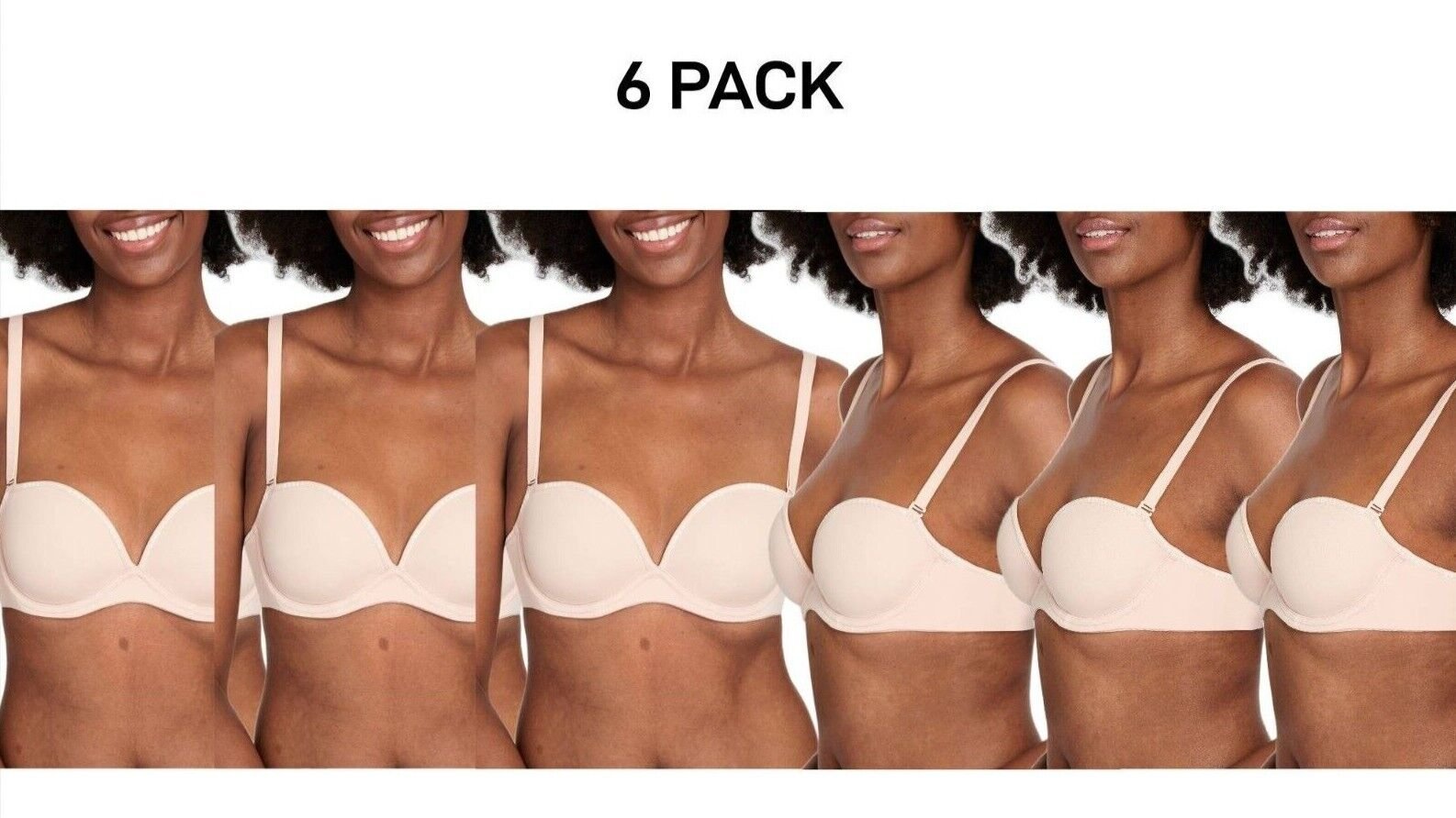 Bonds Womens Invisi Strapless Full Busted Bra Comfort Soft Silicon 6 Pack YXC3Y