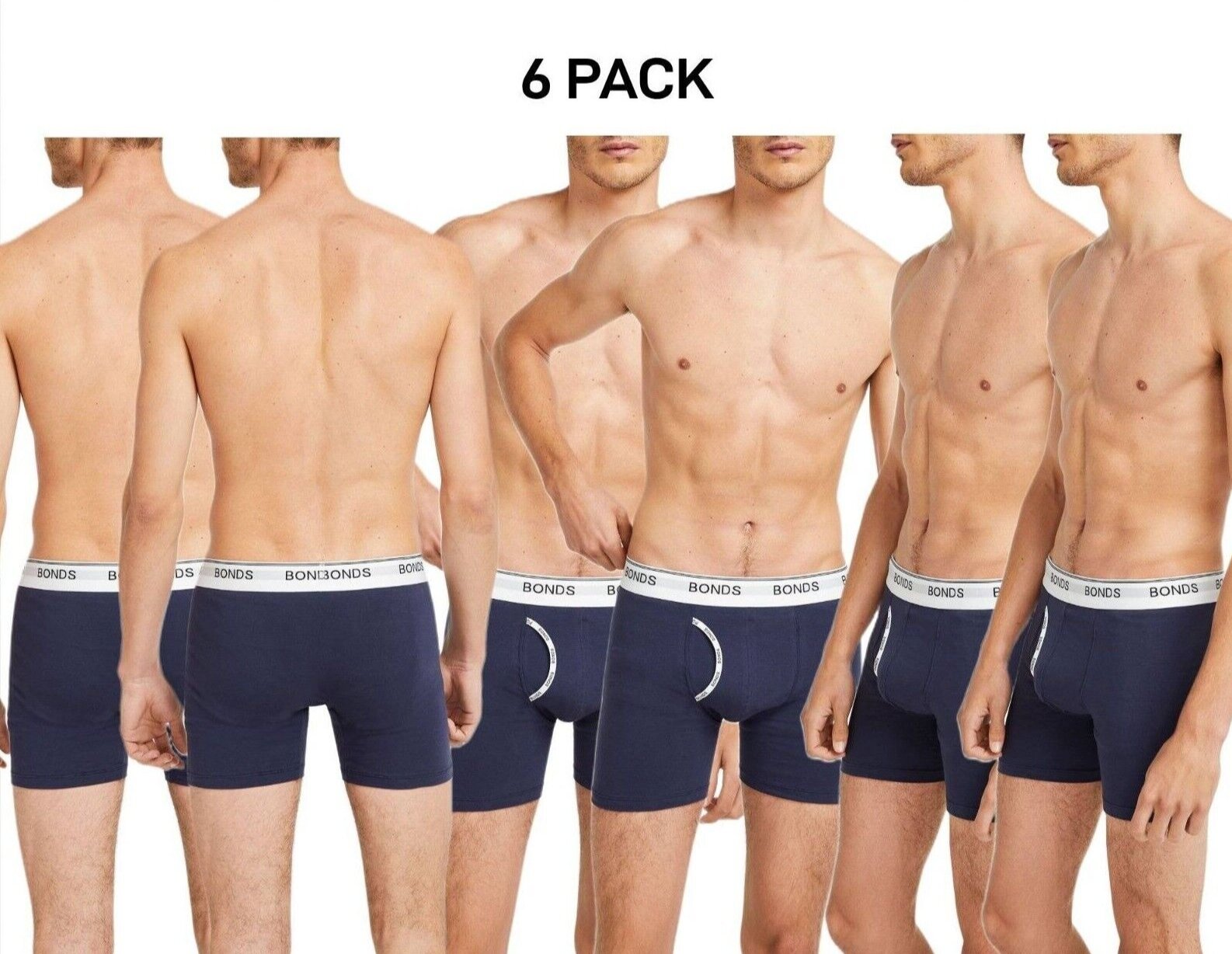 Bonds Mens Guyfront Mid Trunk Moisture Wicking to Keep Cool and Dry 6 Pack MY7WA