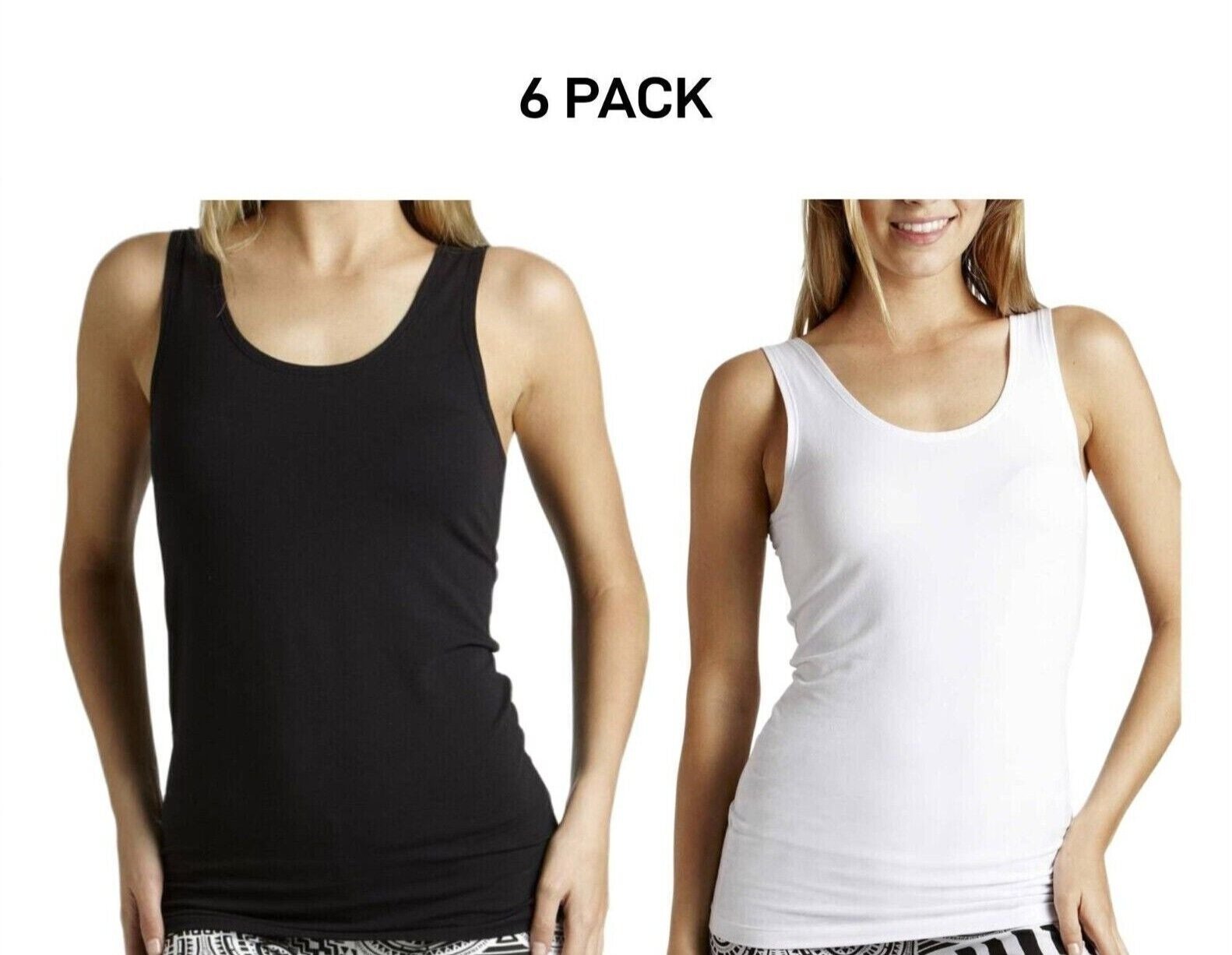 Bonds Womens Stretchy Chesty Tank Top Breathable Cotton Jersey 6 Pack WYEXY