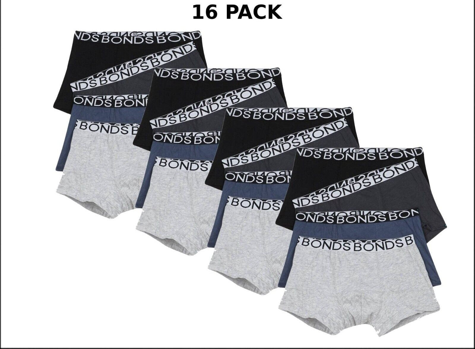 Bonds Boys Trunk Supportive Pouch with Comfy Coverage 16 Pack UWCD4A KGY