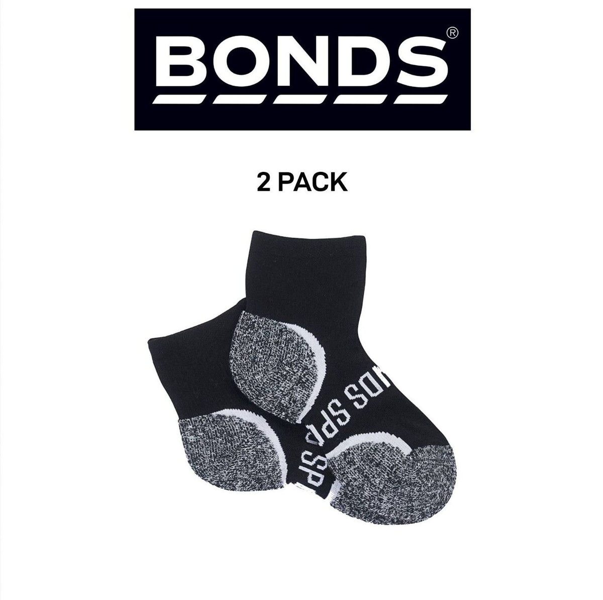 Bonds Kids Ultimate Comfort Quarter Crew Extra Cushioning Socks 2 Pack RY8K2N