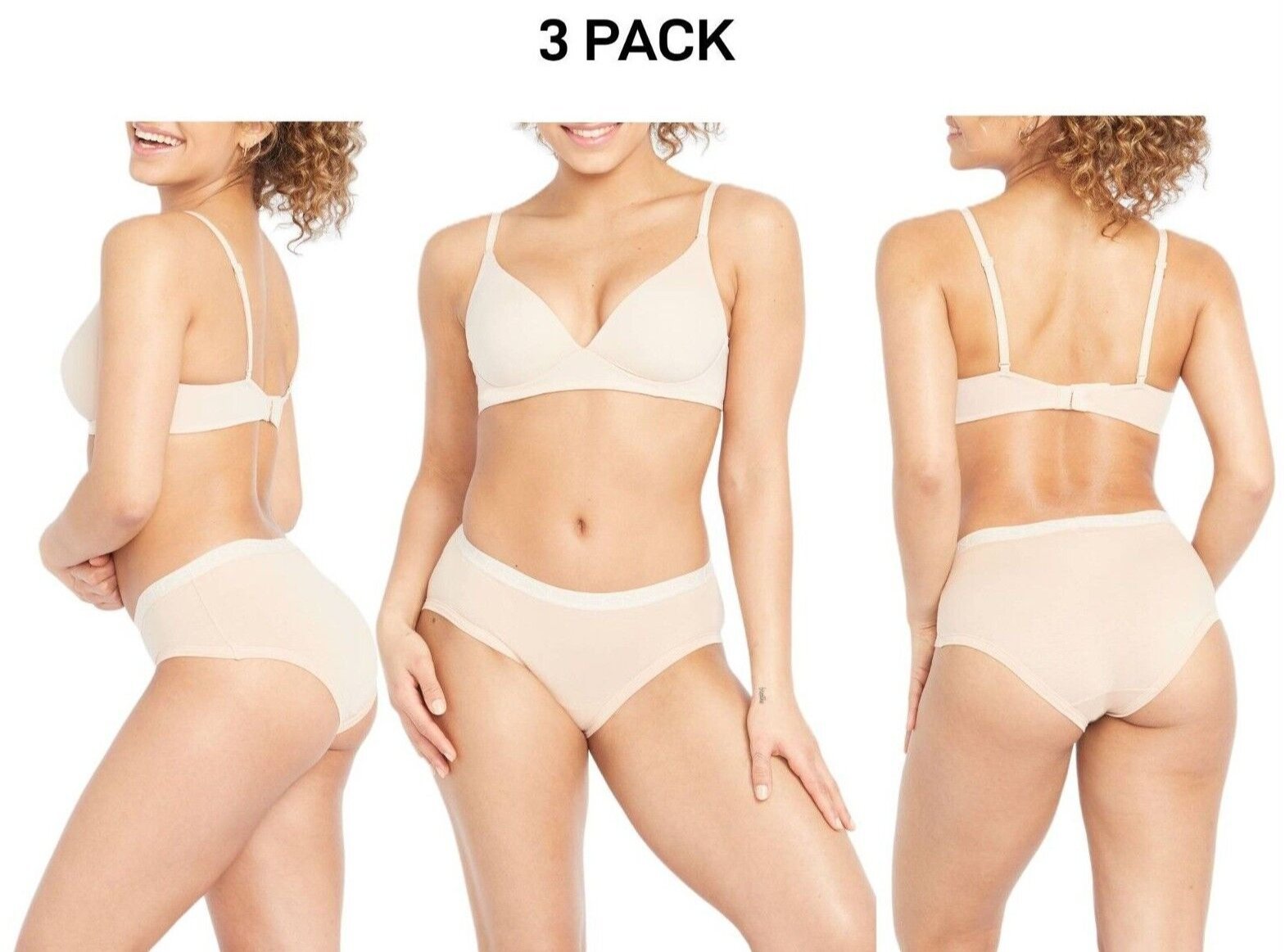 Bonds Womens Cottontails Midi Breathability and Comfort Brief 3 Pack WY5PA