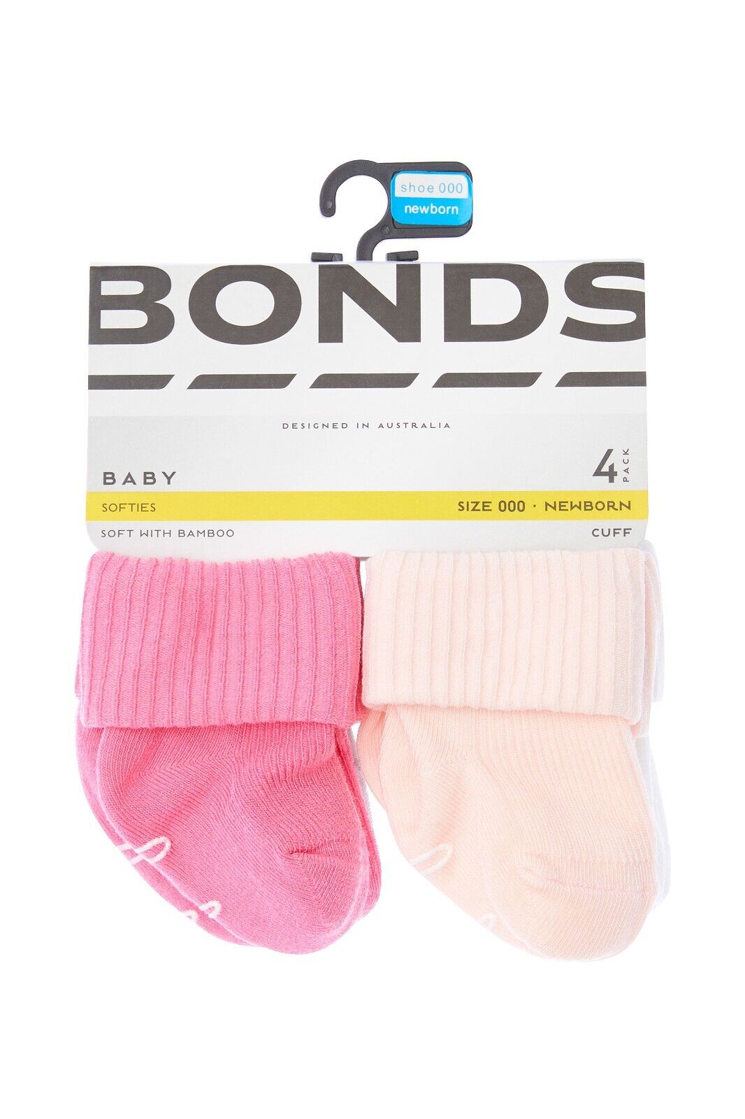 Bonds Baby Bamboo Cuff Super Soft and Feature Fun Colours 4 Pack R41354