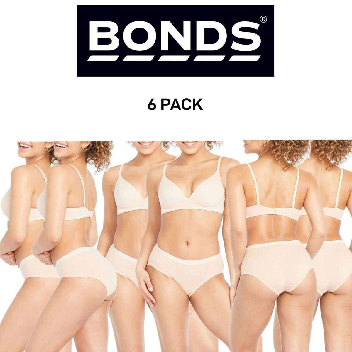 Bonds Womens Cottontails Midi Breathability and Comfort Brief 6 Pack WY5PA