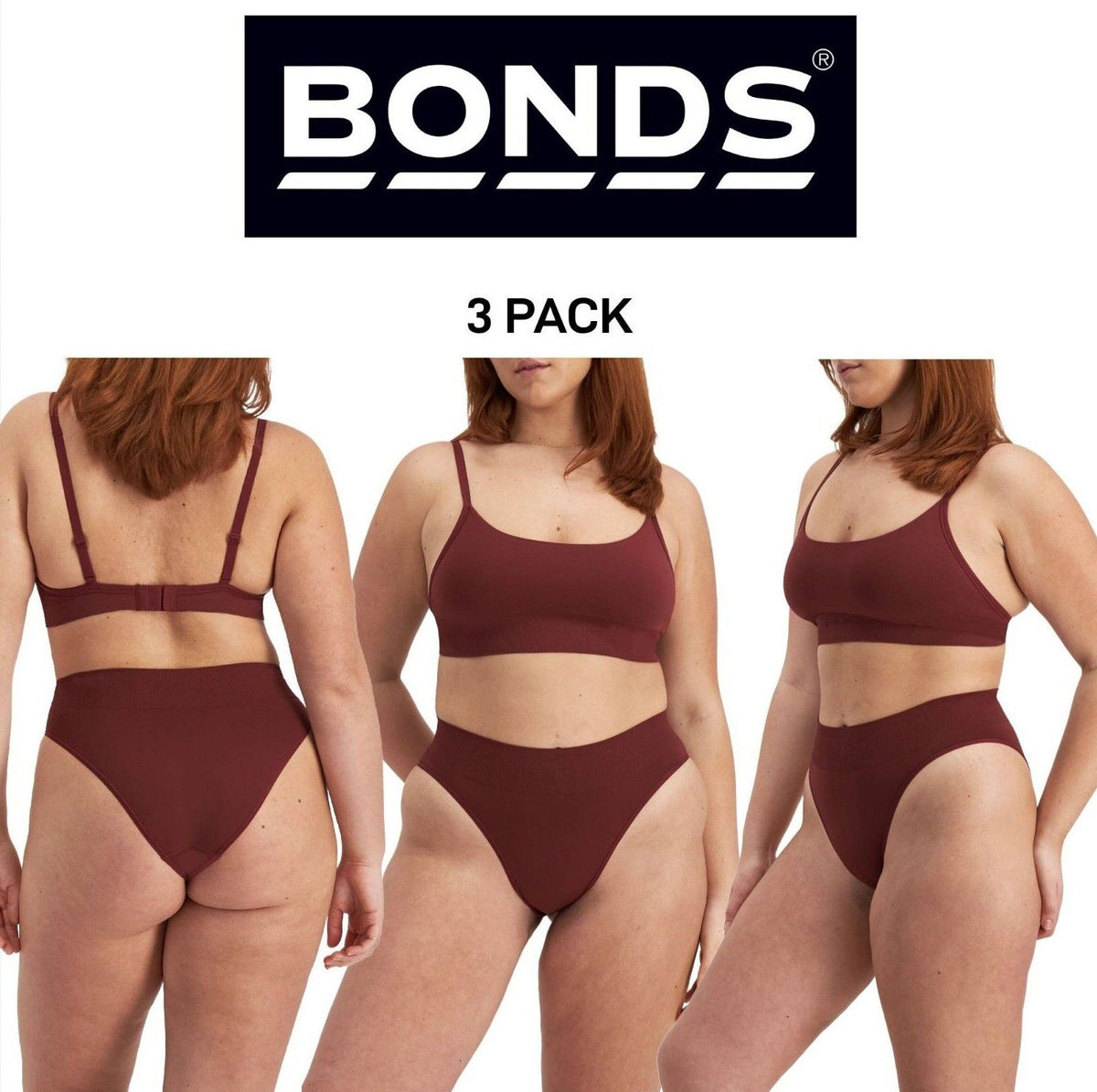 Bonds Womens Bases String Bikini Smoothing Waistband Slinky Undies 3 Pack WT4R