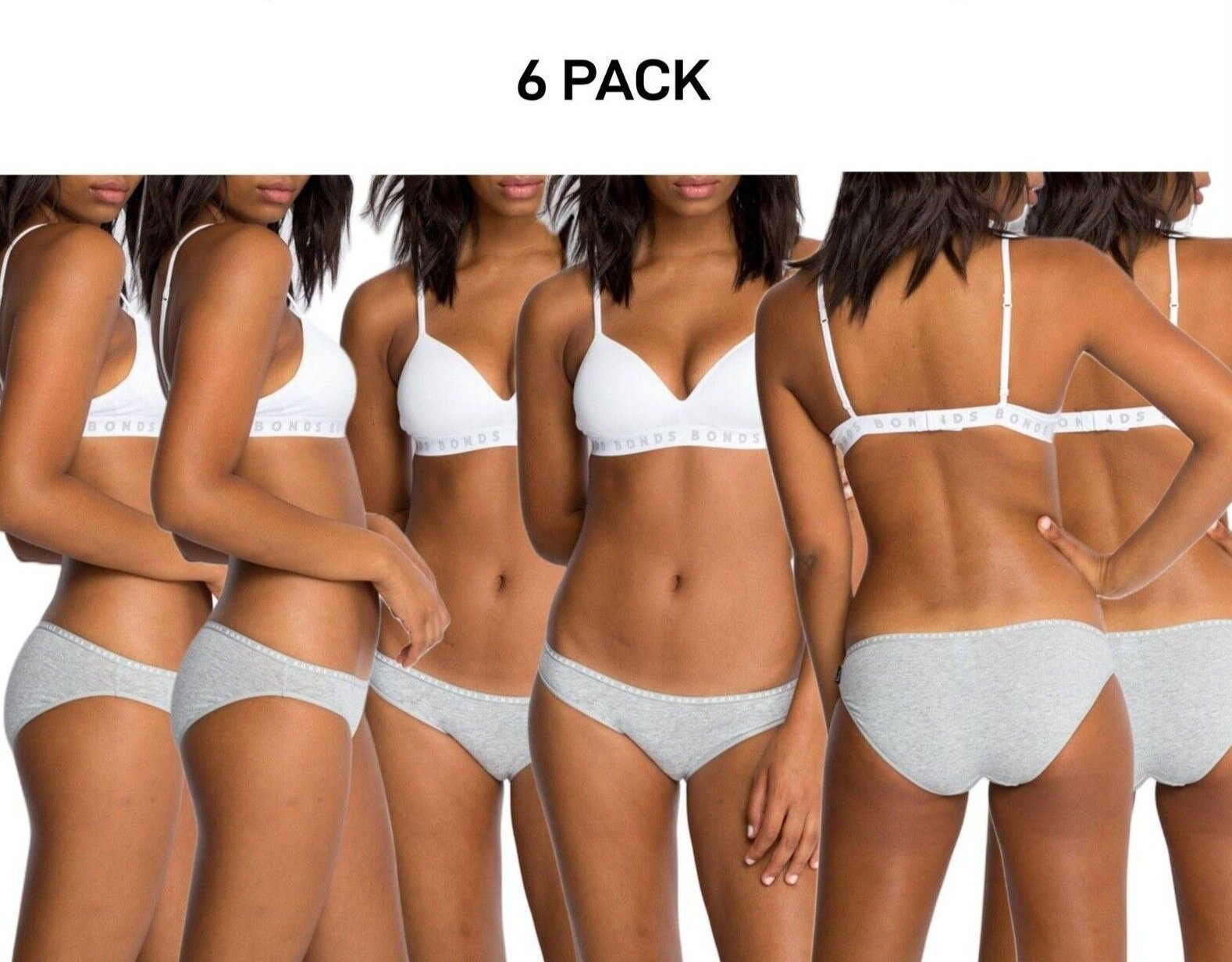 Bonds Womens Hipster Bikini Comfortable Coverage Low Rise Waist 6 Pack WUVXA