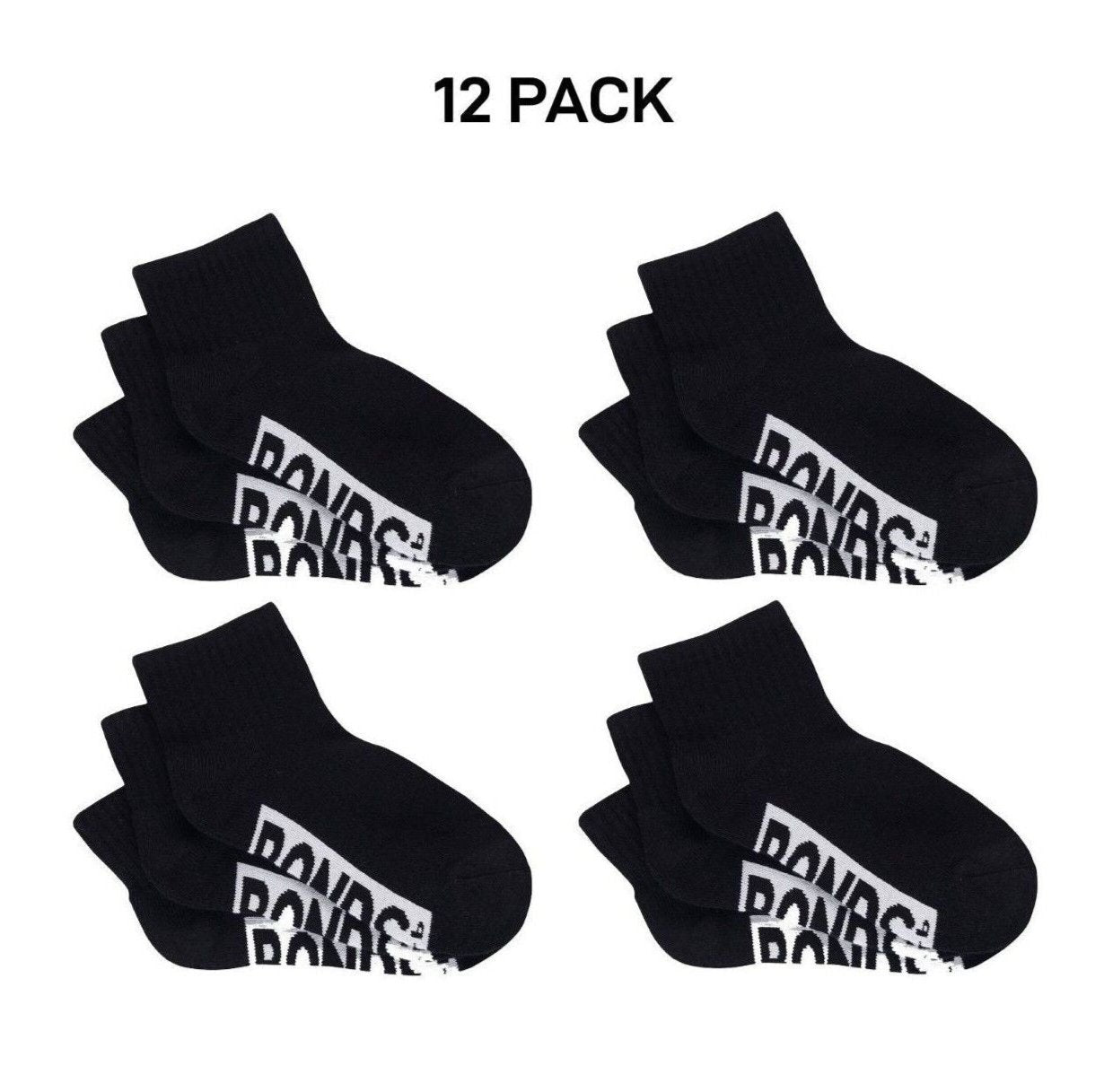 Bonds Kids Cushioned Quarter Crew Thickness for Comfiness Sock 12 Pack RXVP3N