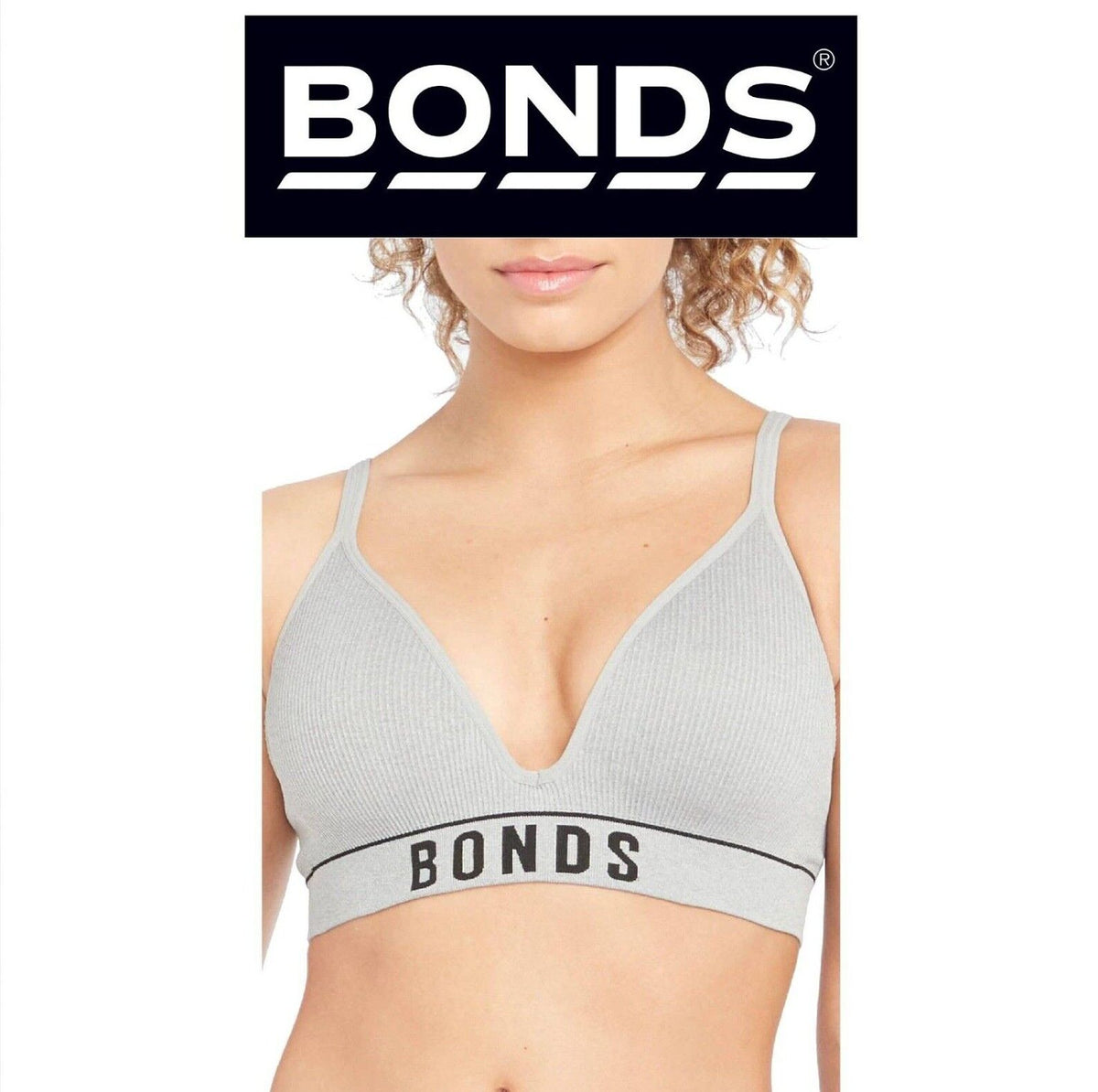 Bonds Womens Retro Rib Seamless Wirefree Tee Bra Natural Contoured Shape WU8EW