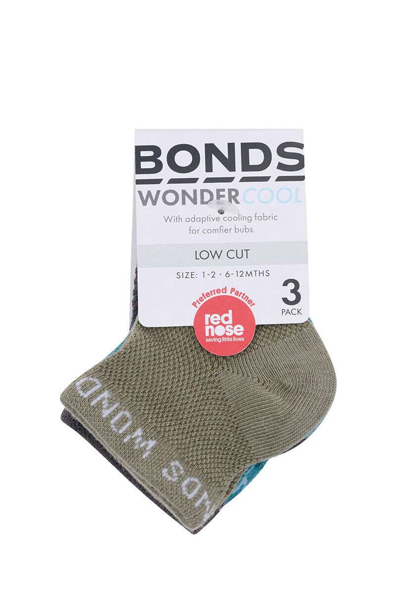 Bonds Baby Wondercool Low Cut Sock Breathable Soft Natural Cotton 12 Pack RXWN3N