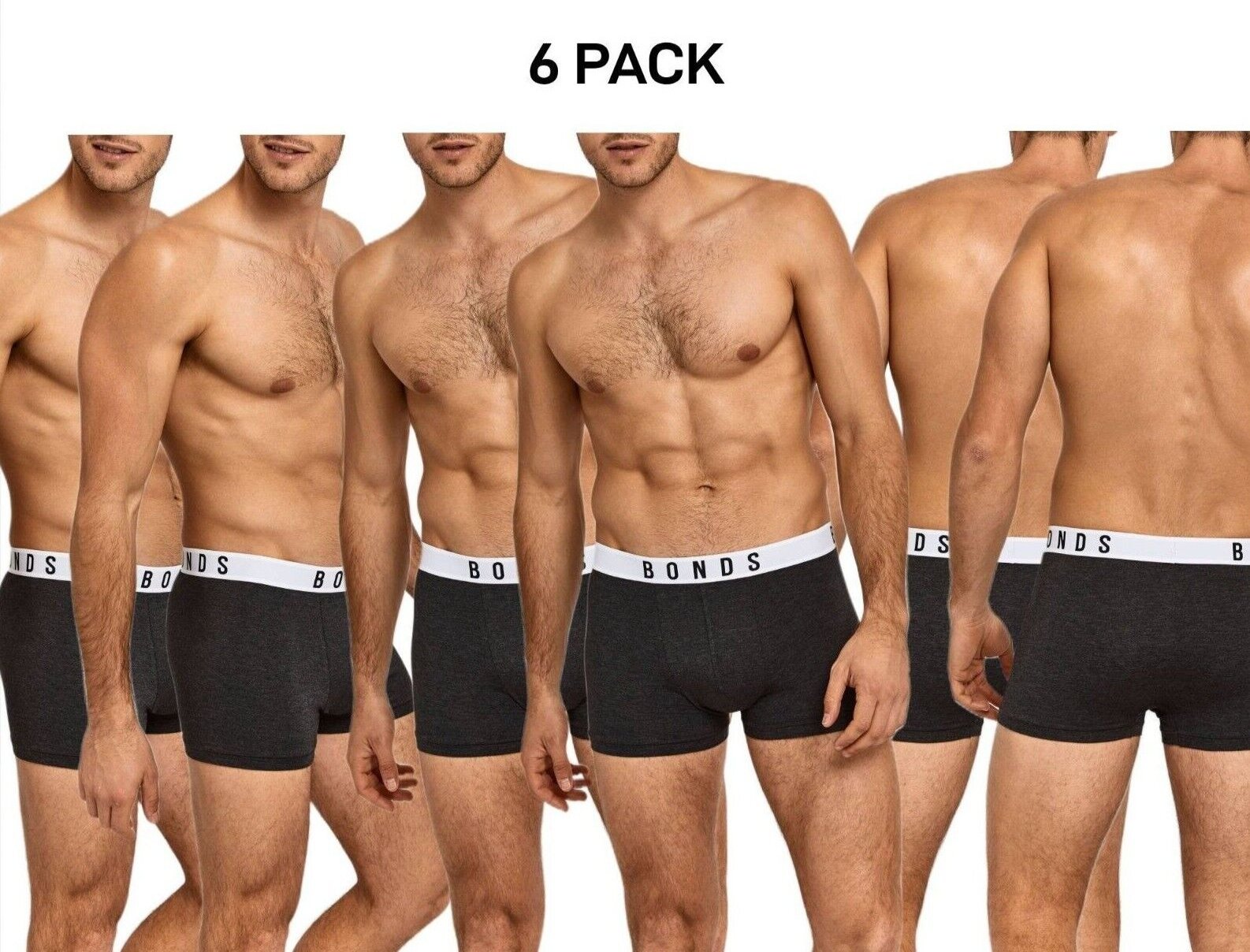 Bonds Mens Originals Trunk Super Soft Flat Seams For Comfier Fit 6 Pack MXULA