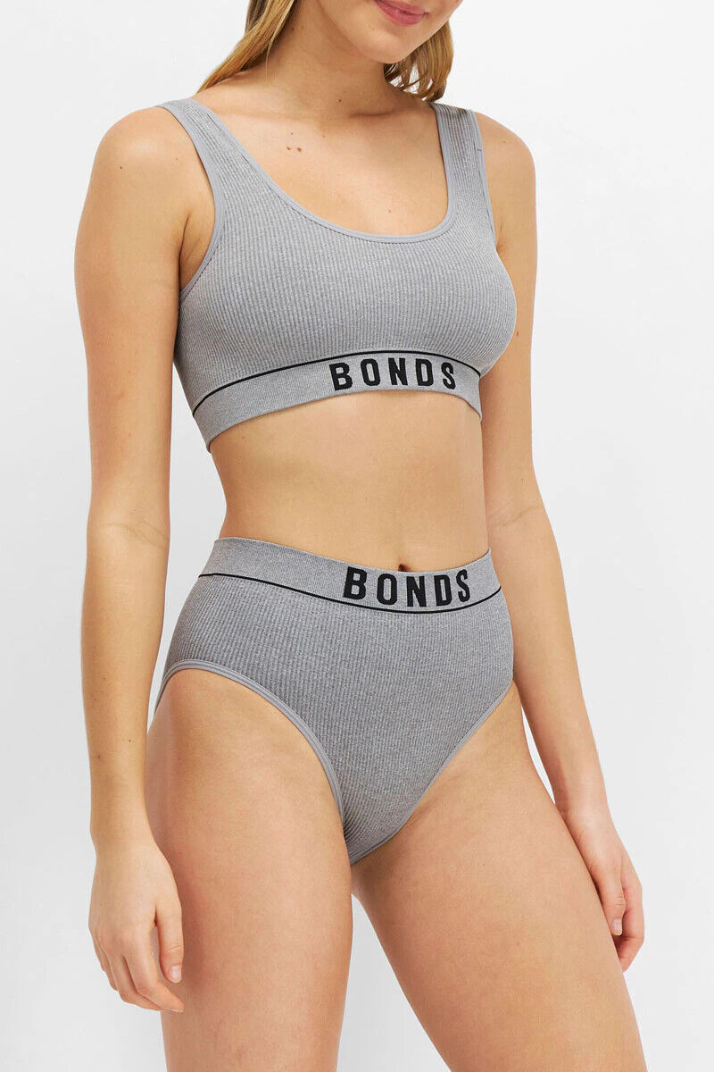 Bonds Womens Retro Rib Hi Hi Bikini Smooth Comfy Stretchable Knit 6 Pack WU8FA