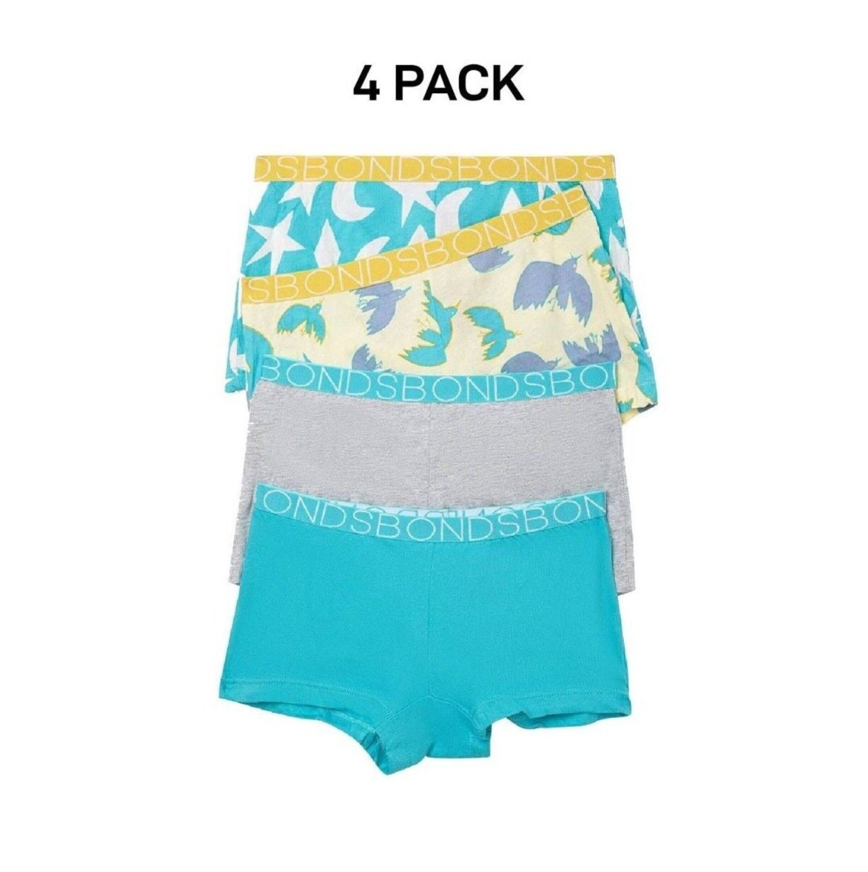 Bonds Girls Shortie Full Coverage Modesty Ultimate Soft Waistband 4 Pack UWCA4A