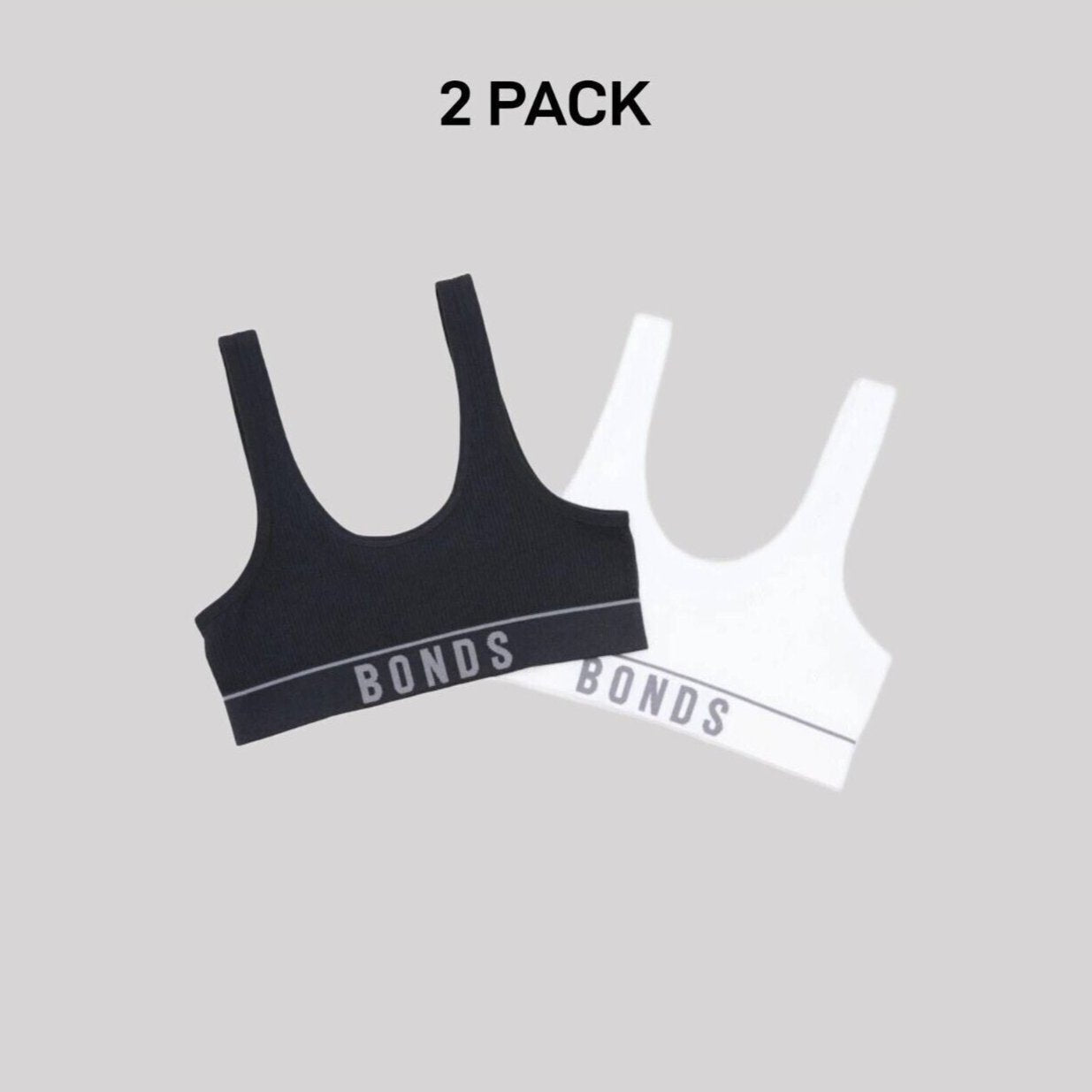 Bonds Girls Original Rib Tank Crop Super Comfort and Soft Support 2 Pack UWLK2A