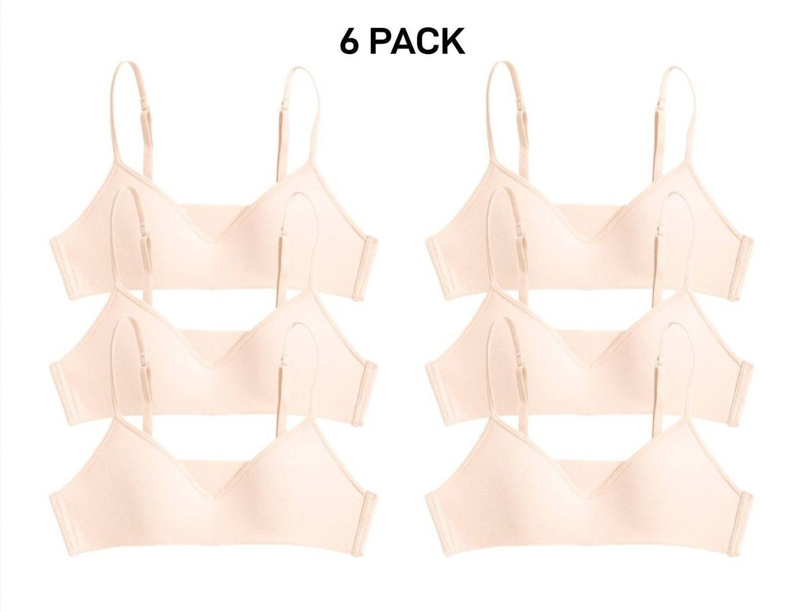 Bonds Girls Stretchies Contour Crop Extendable Elastic Straps Bra 6 Pack UZR31A