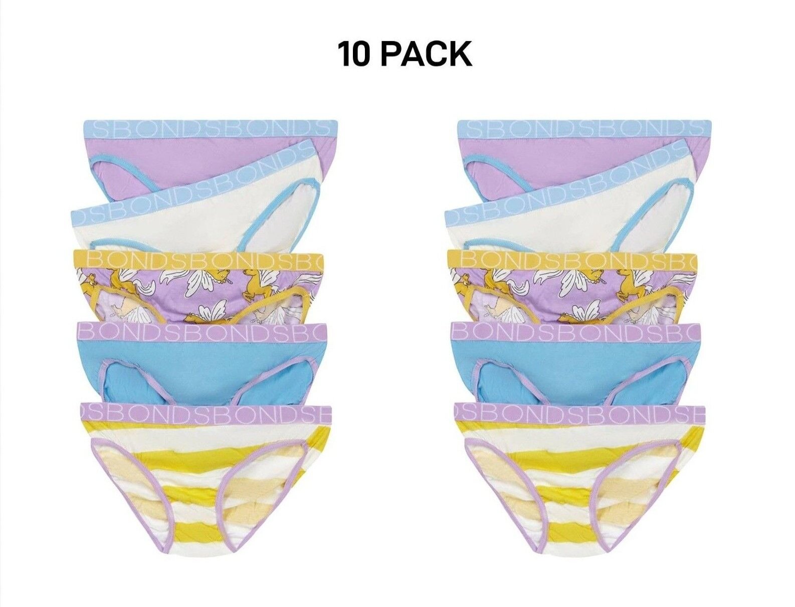 Bonds Girls Bikini Soft and Stretchy Perfect Everyday Coverage 10 Pack UWNV5A