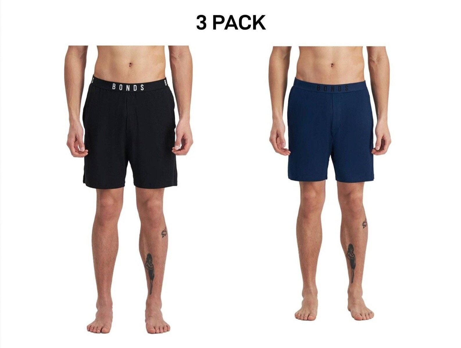 Bonds Mens Sleep Viscose Bamboo Short Comfy Soft Elastic Waistband 3 Pack MW9M