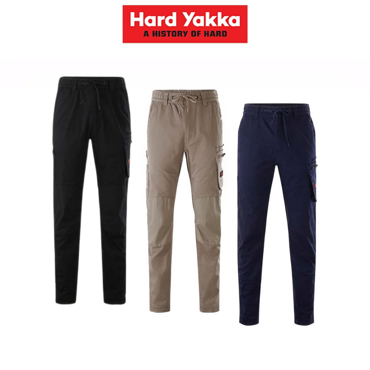 Hard Yakka Mens Toughmaxx Pants Waistband  Cotton Comfortable Work Pants Y02204