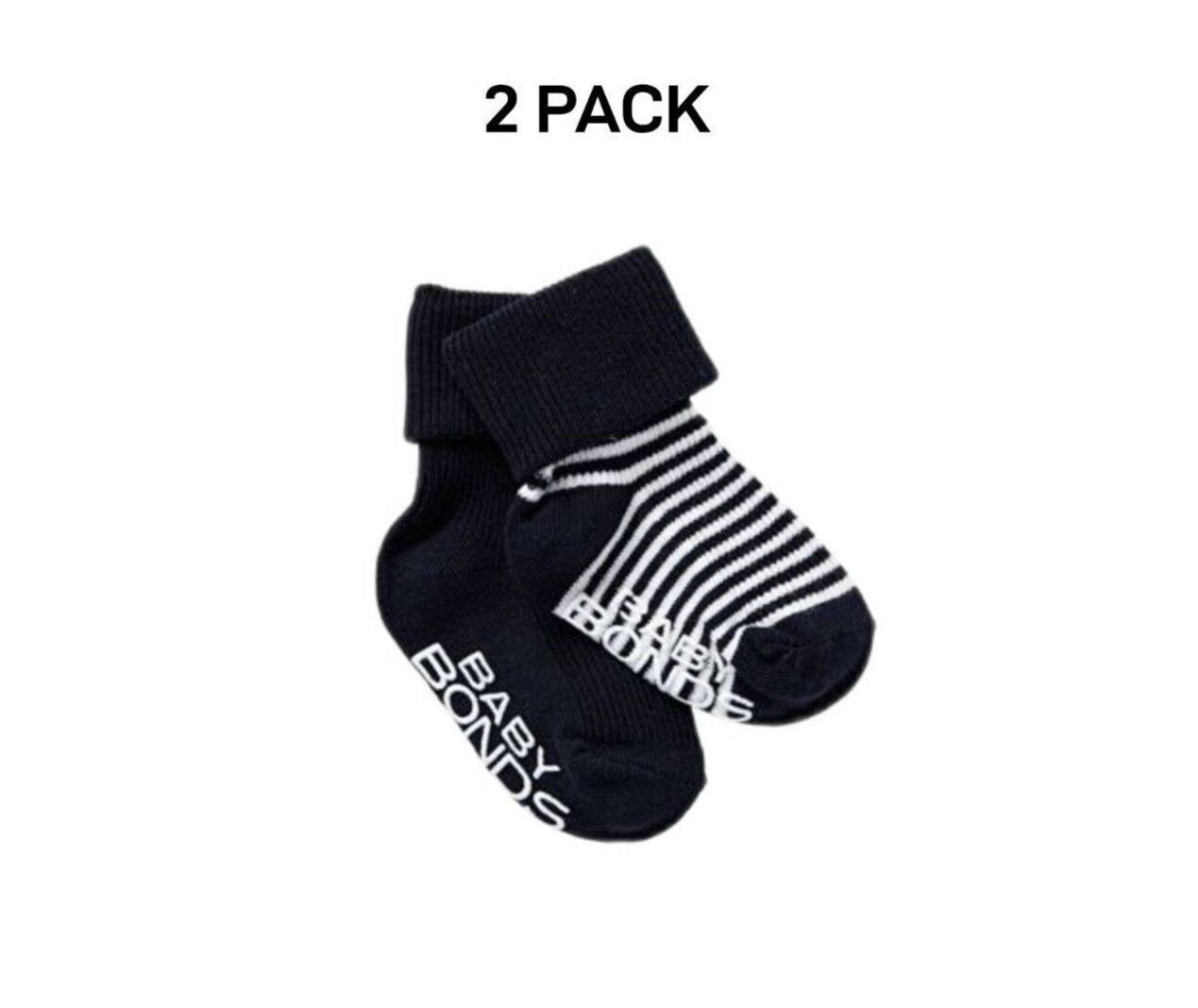 Bonds Baby Classics Cuff Non Slip Grip Sole Fine Toe Seams 2 Pack RYY82N