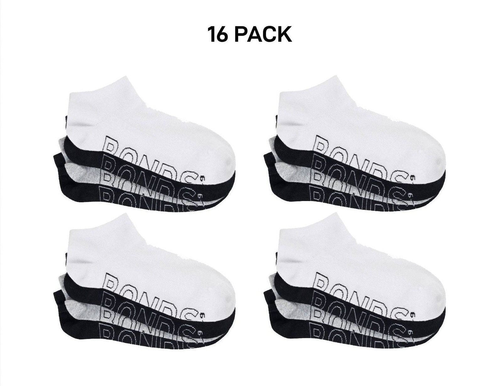 Bonds Mens Logo Lightweight No Show Extra Comfort Mesh Cooling 16 Pack SXN44N